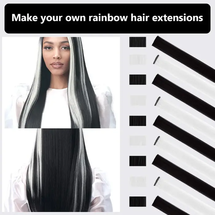 Extensions de cheveux à clips colorés pour femmes et hommes
