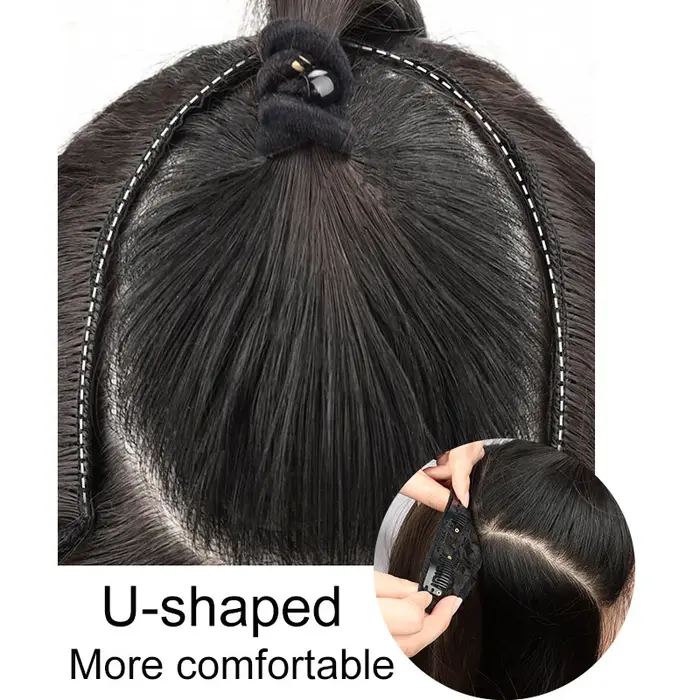 Extensions capillaires synthétiques longues et lisses en forme de V