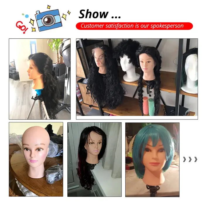 Tête de mannequin chauve avec pince