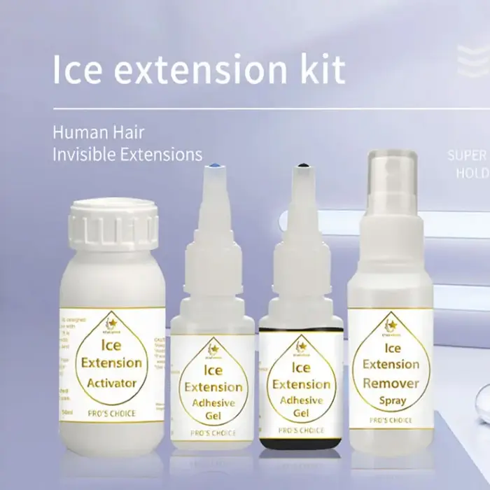 Ice Hair-Kit de Gel de Colle pour Collage à Froid Extension de Cheveux