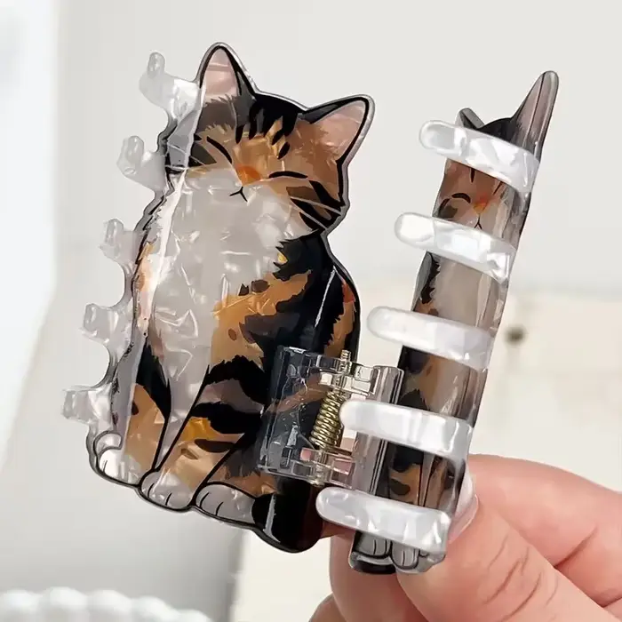 1 pince à cheveux multifonctionnelle en forme de chat