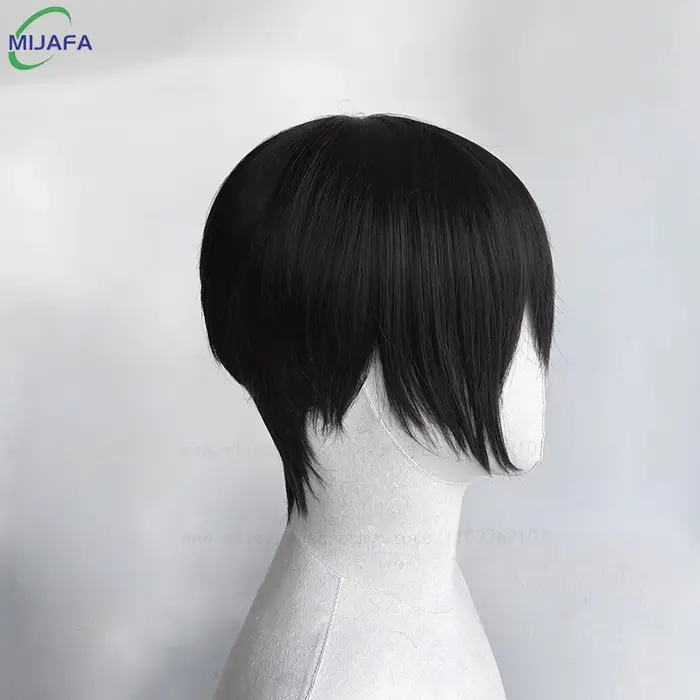 Anime Tobio Kageyama Cosplay perruque adolescent court noir couches Texture coupe résistant à la chaleur cheveux