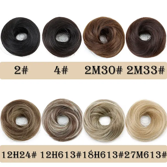Chignon synthétique avec élastique pour femmes