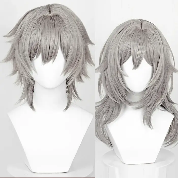 Jeu Honkai: Star Rail Trailblazer Caelus Stelle Cosplay perruques avec frange synthétique longue courte droite gris cheveux perruque pour la fête