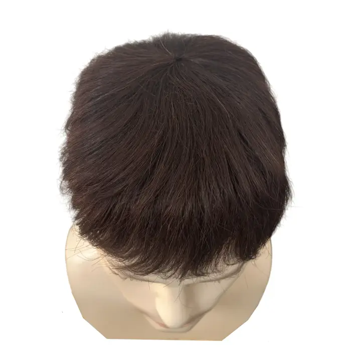 Perruque courte en cheveux humains pour hommes et femmes