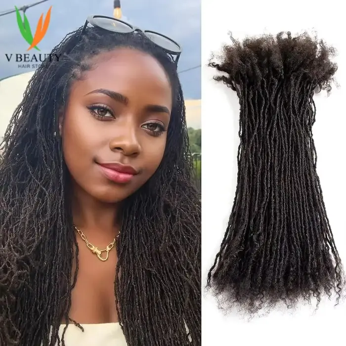 Extensions de micro-locks permanentes Sisterlocks entrelacées faites à la main de 2 mm en cheveux humains naturels