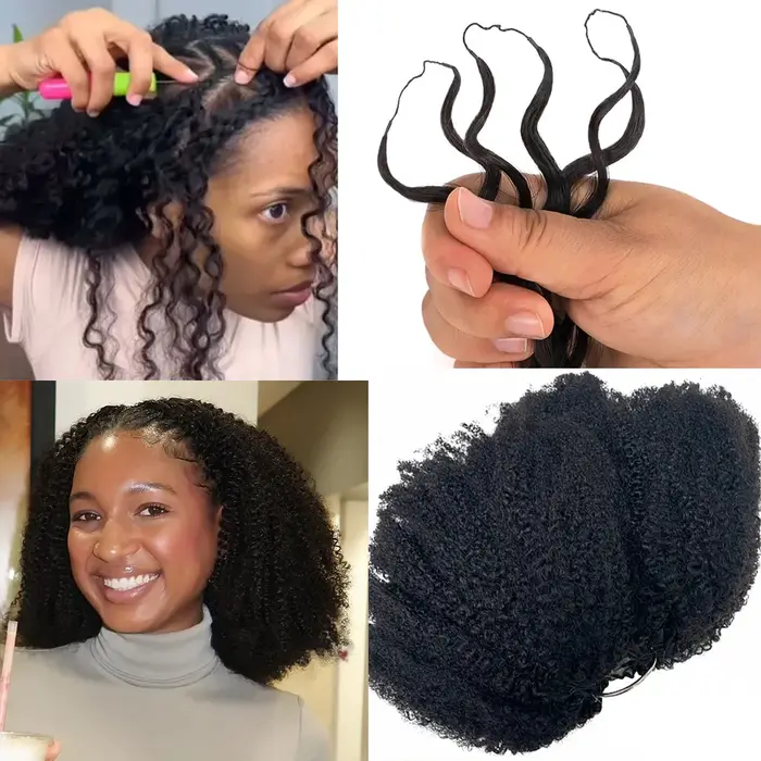 La 3ème génération Texture-Serré Afro Crépus Coily Feather Crochet Extensions de cheveux Réutilisable Mise à niveau