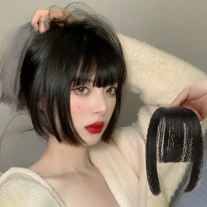 Réinitialisation d'extension de cheveux de frange de faux cheveux