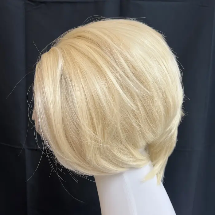 Ashely – perruque Lace Front Wig synthétique Blonde courte, 13x4, naissance des cheveux naturelle, F