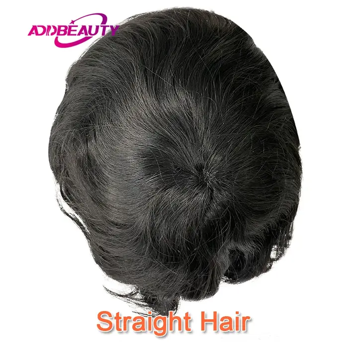 Hommes toupet cheveux humains Fine Mono NPU indien perruques de cheveux humains pour homme Afro syst