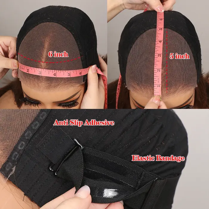 Perruque Bob Courte en Cheveux Humains 6x5 Sans Colle Prête à Porter
