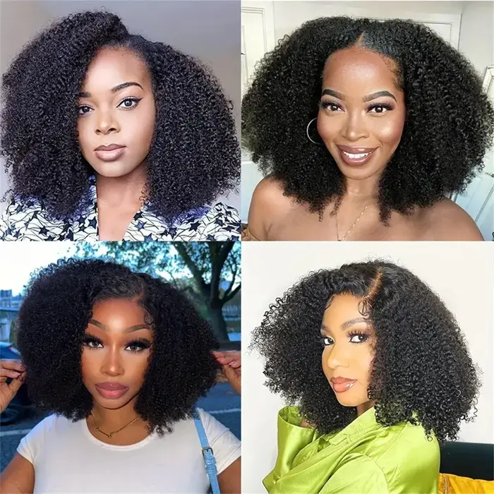 Extensions de cheveux humains brésiliens bouclés afro 12A