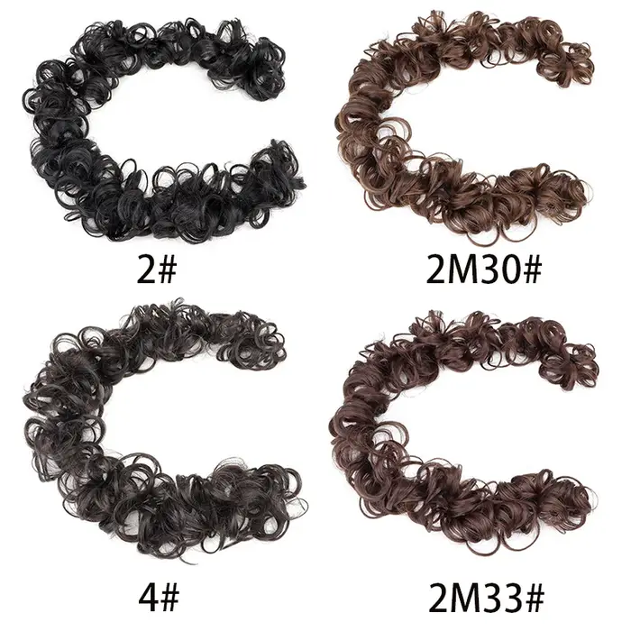 Postiche beignet chignon bouclé et désordonné | Extensions de queue de cheval DIY pour femmes – Accessoires updo