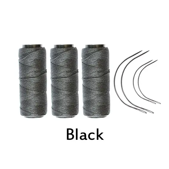 Fils de tissage de cheveux 3 rouleaux/5 rouleaux aiguilles incurvées C 4 pièces fil à coudre outils 