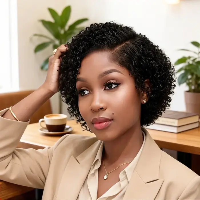 Perruque élégante en cheveux humains Remy