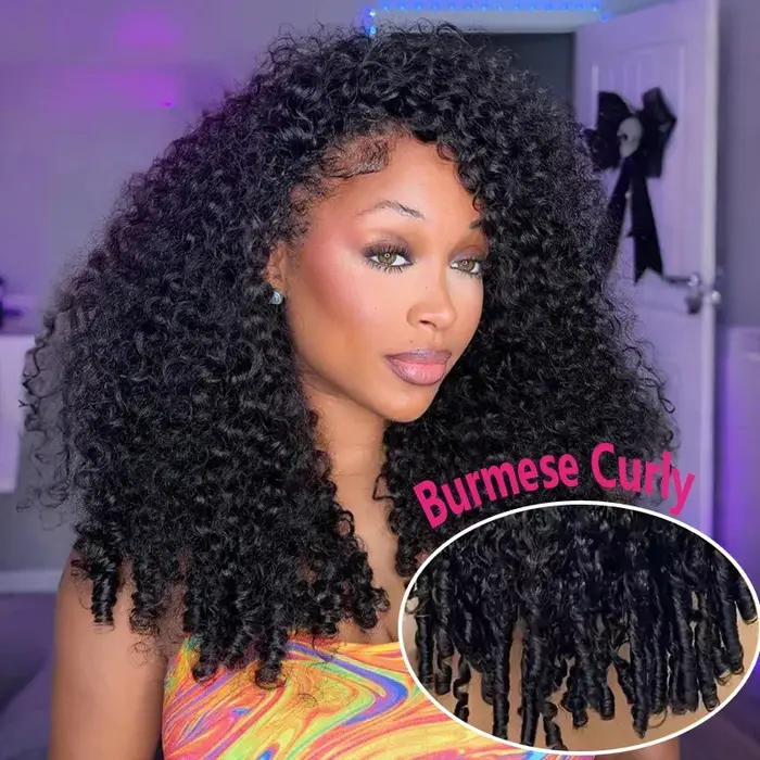 250% perruques sans colle cheveux humains birman bouclés bandeau perruque mise à niveau 3 en 1 demi-perruque avec cordon