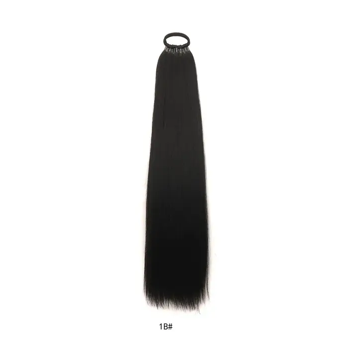 Extensions de cheveux queue de cheval longues tressées avec élastique, postiches lisses à enrouler, 