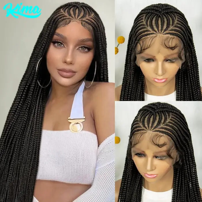 Perruque synthétique tressée pour femmes noires, 36 pouces