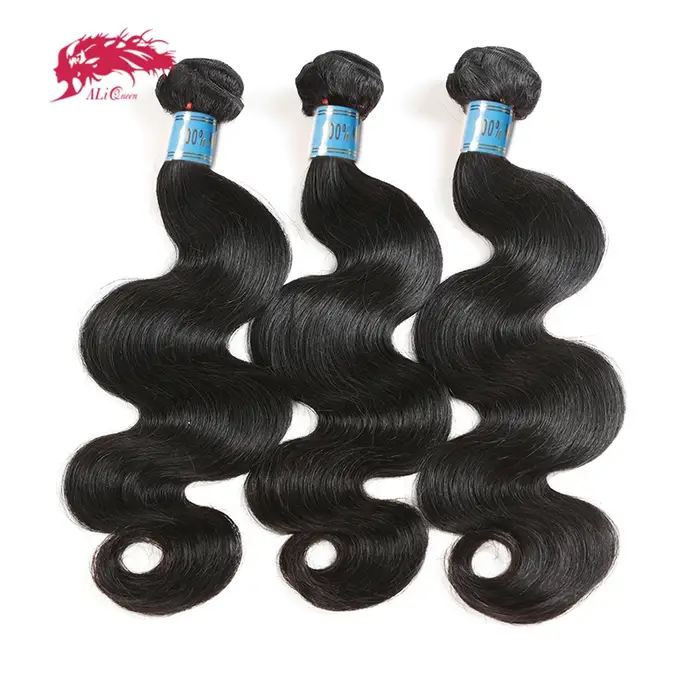 Ali Queen cheveux péruvien vague de corps cheveux humains vierges crus paquets 8 "-28" couleur natur