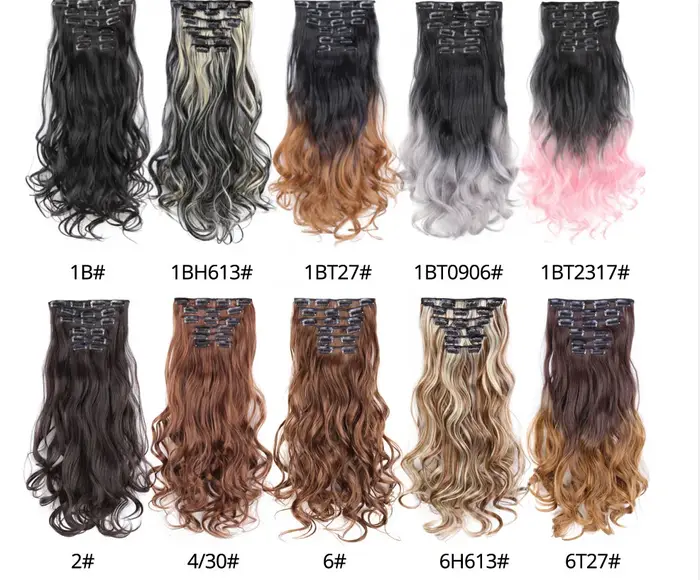 Extensions de cheveux synthétiques à clipser