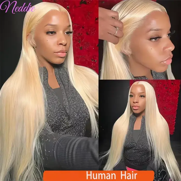 Perruque Blonde Lisse 613 HD Lace Frontale 13x6 13x4 Transparente Brésilienne Lisse Lace Front Wigs
