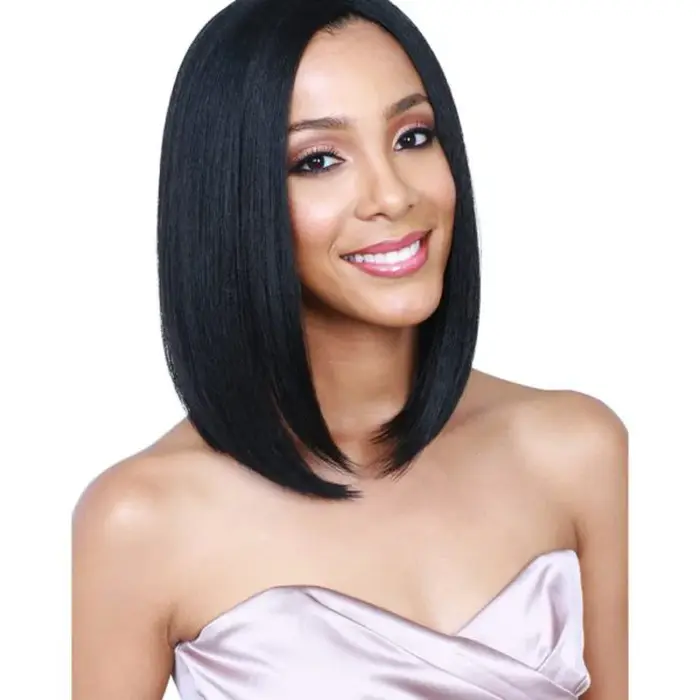 Perruque Synthétique Mi-Longue et Lisse pour Femme
