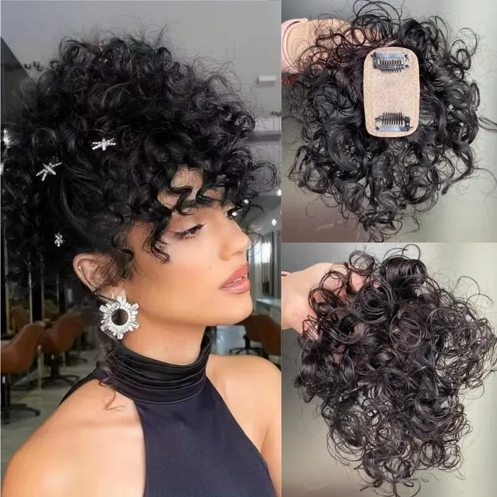 Cheveux bouclés Toppers pour femmes pince