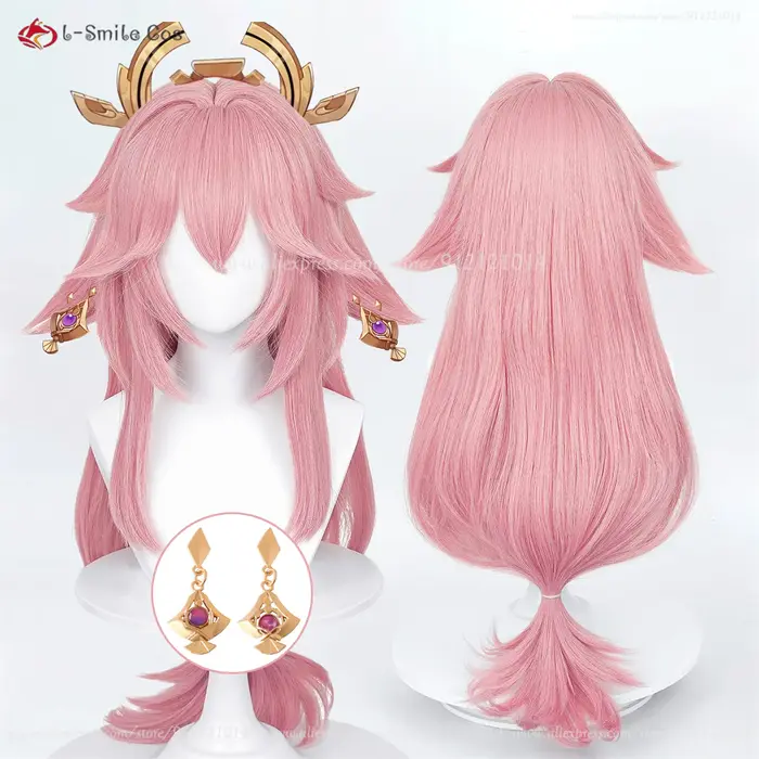 Perruque de Cosplay Anime Yae Miko de haute qualité