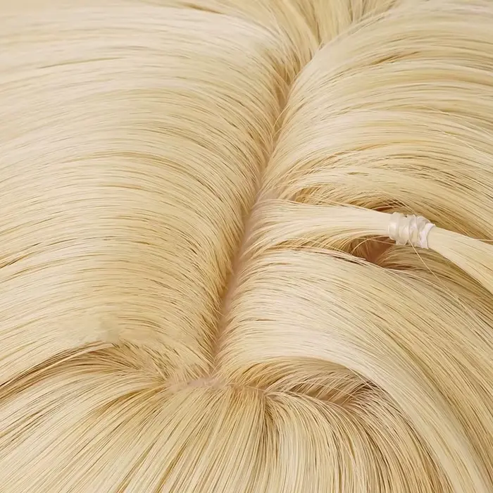 Perruque Synthétique Blonde Courte Droite avec Frange pour Homme, Anime Game Cosplay Fluffy, Perruqu