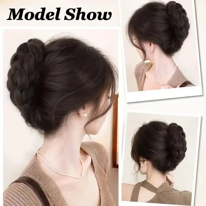 Postiche synthétique élégante pour chignon, pince à griffe ovale, accessoire pour chignon haut pour femmes, adapté à un usage quotidien, accessoires pour cheveux