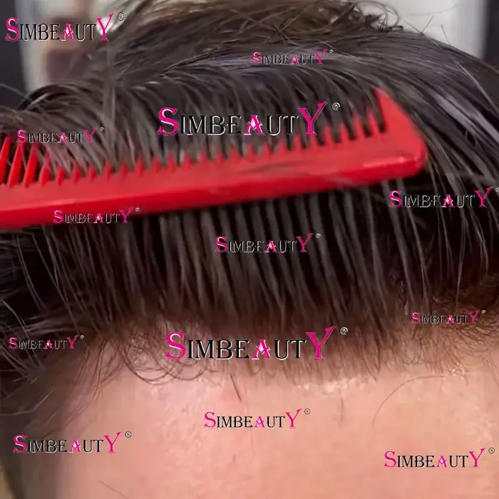 Indétectable 1B50 1B20 gris noir vieil homme 100% cheveux humains toupet Super Durable peau complète