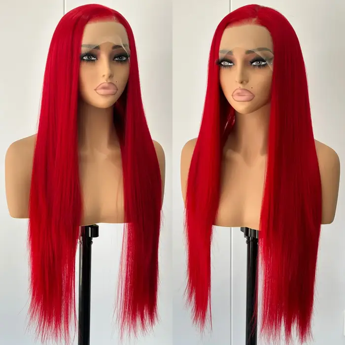 Perruque Lace Front Wig synthétique lisse et longue
