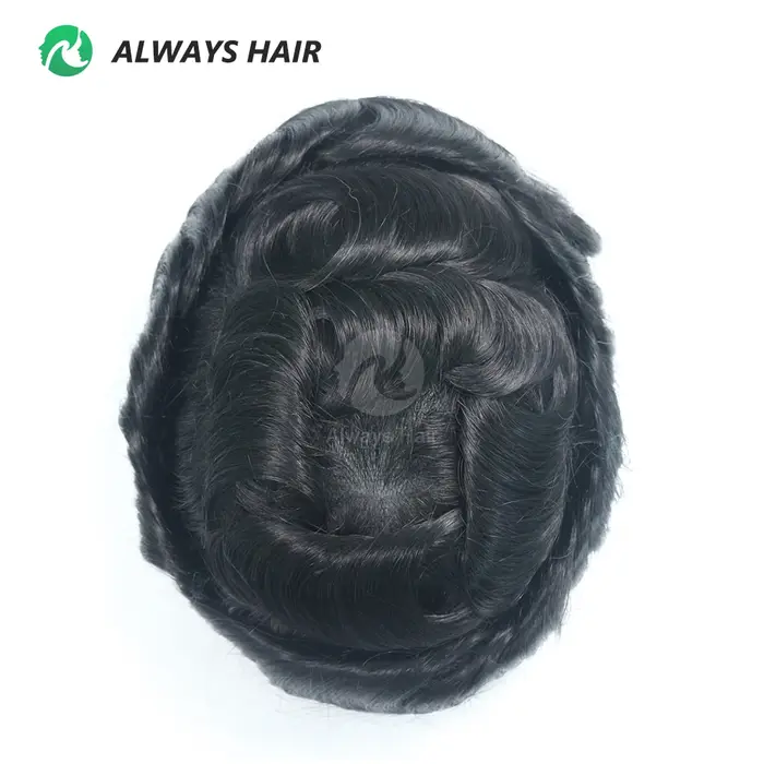 Unité de système de cheveux invisibles pour hommes, toupet à Base Super fine de 0.03 à.04mm, cheveux