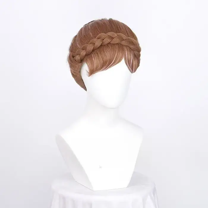 Perruque synthétique courte de cosplay Princesse Anna