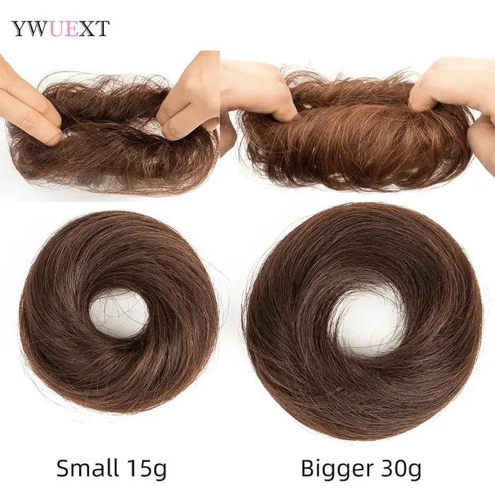 Chignon de cheveux humains Scrunchie postiche Updo