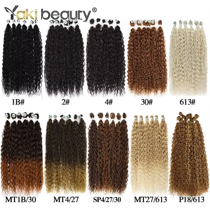 Mèches synthétiques bouclées et crépues, tissage de cheveux longs Jerry Anjo Plus, Extensions capill