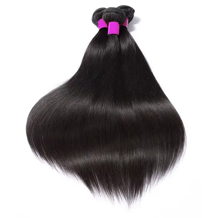 Extensions de cheveux humains brésiliens lisses non traités, couleur naturelle, cheveux Remy vierges