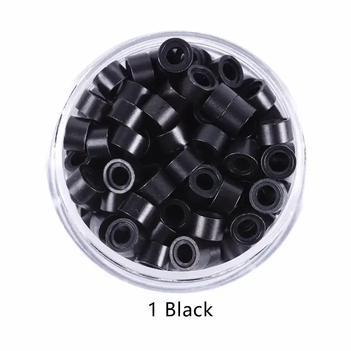 100 pièces 5.0*3.0*3.0mm Micro anneaux/liens/perles doublés de Silicone MICRO anneau lien sertissage