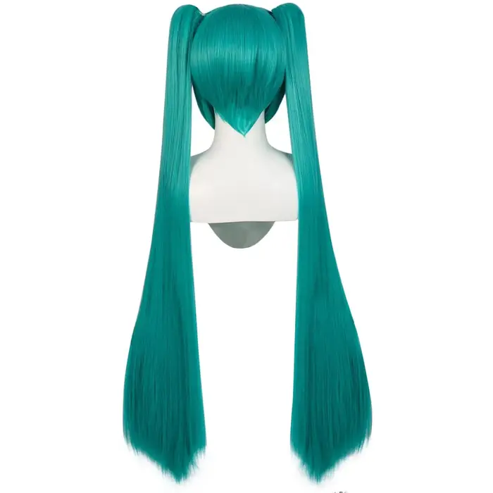 Perruque synthétique longue à Double Clip, queue de cheval Hatsune Miku, Costume pour femmes et fill
