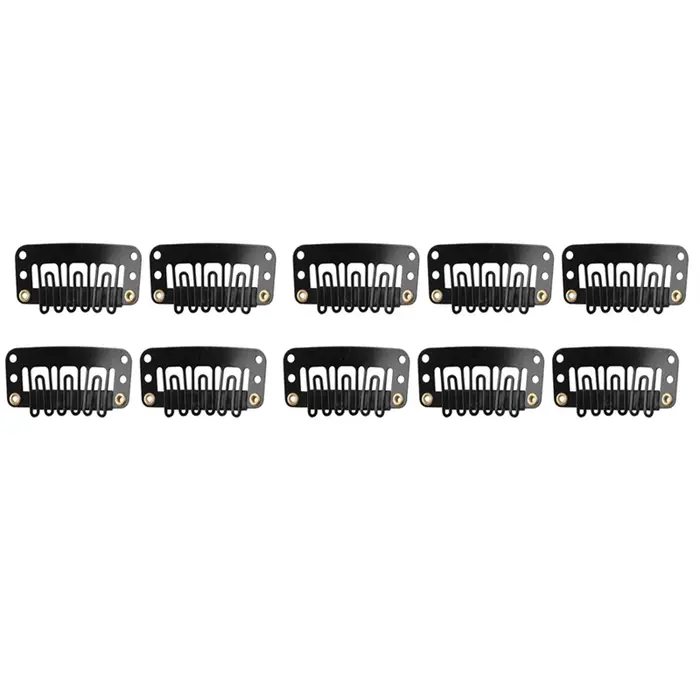 10 pcs/lot 9 dents 32mm pinces à perruque pour extensions de cheveux fournitures coudre dans les pin