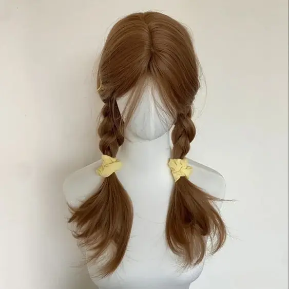Perruque marron clair femme bandeau corps miel brun ondulé Rose filet à cheveux modèles en frange française haut niveau