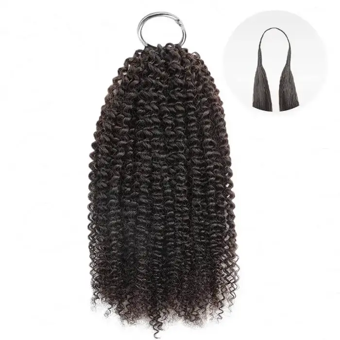 Extensions de cheveux humains brésiliens 12A, bouclés en spirales petites, bouclés crépus, pour croc