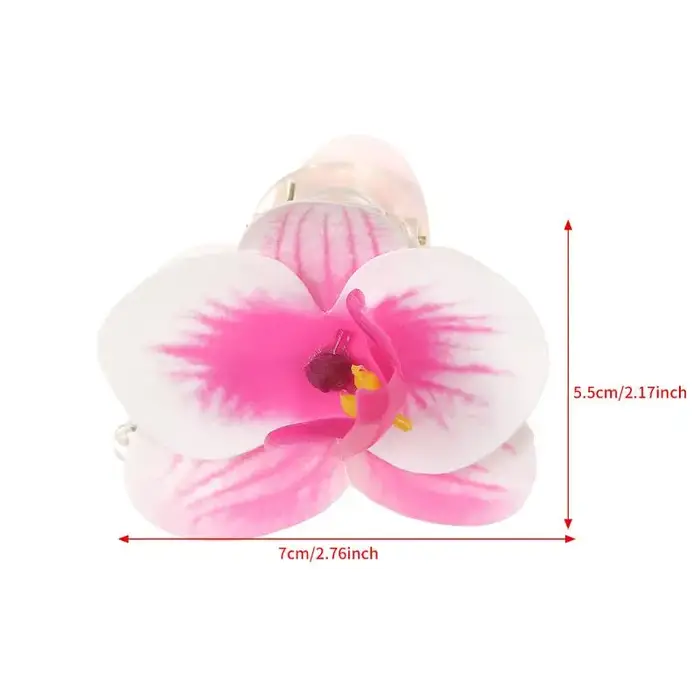 Pince à cheveux 7 cm avec fleurs artificielles