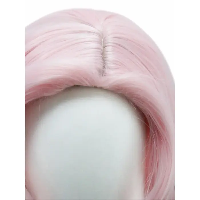 Perruque synthétique longue et bouclée rose à franges - Pour le cosplay de Fluttershy de My Little Pony
