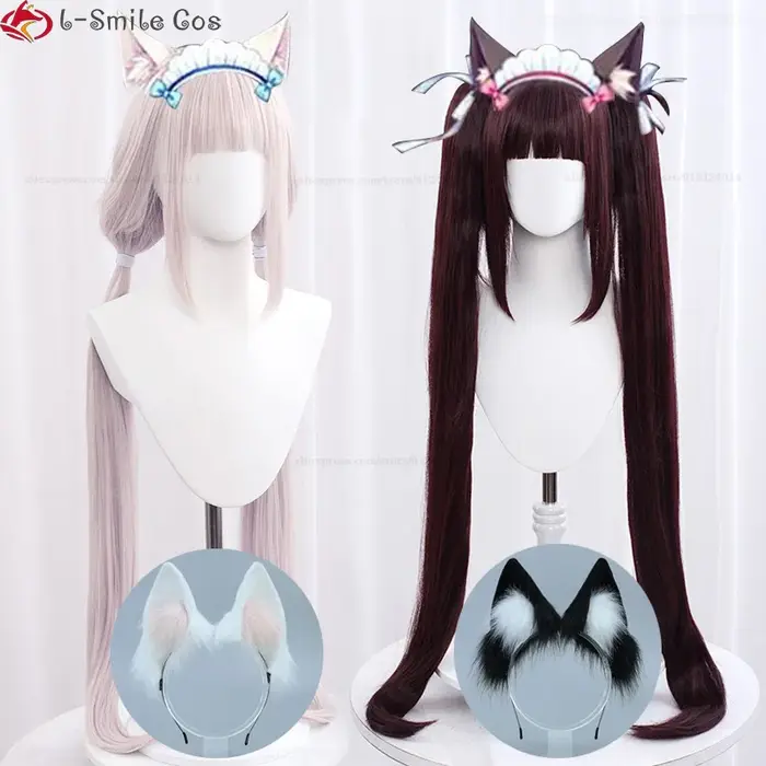 Anime vanille Chocola Cosplay perruque 100 cm de Long