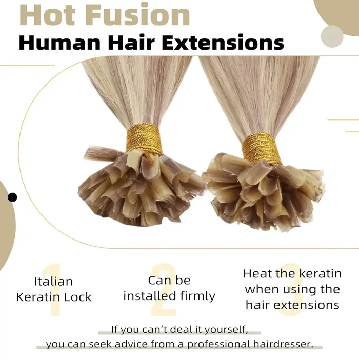 Extensions de cheveux Ugeat U Tip Capsules Kératine Pré-collées