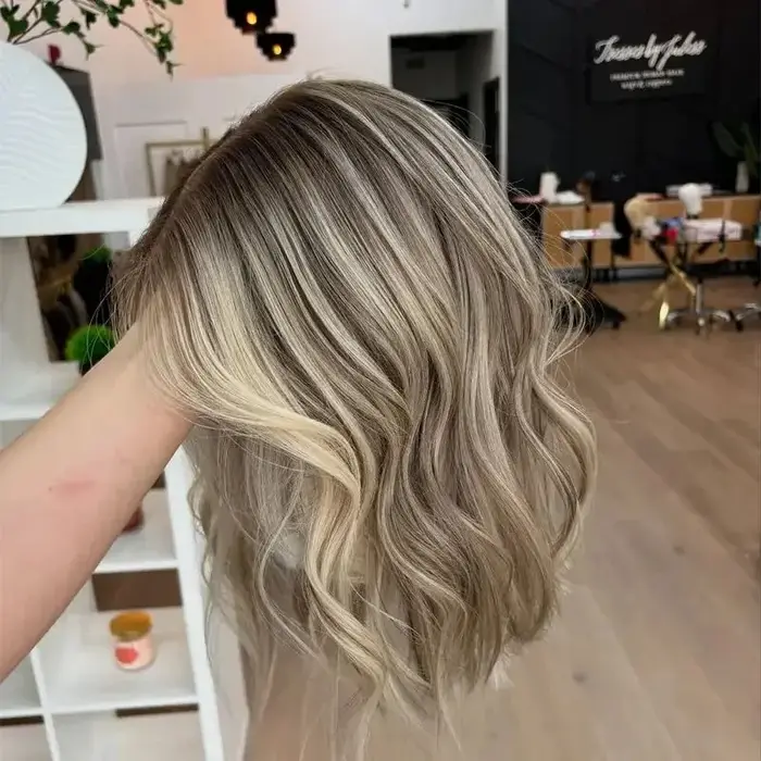 Perruque Lace Front Wig synthétique sans colle, cheveux humains de luxe, couleur Balayage, blond cen