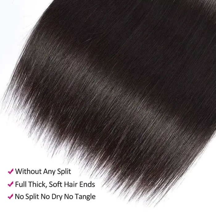 Extensions de cheveux brésiliens vierges Remy à double trame, lisses comme des baguettes, 26, 36, 40