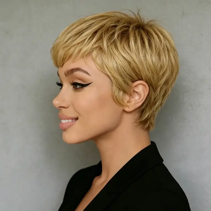 Perruque en cheveux humains blond miel