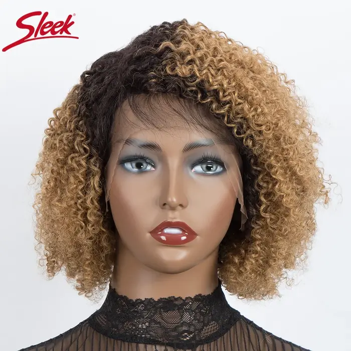 Perruques élégantes Jerry Curly 13x5x1 T Lace Frontal en cheveux humains
